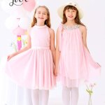 Robe demoiselle d'honneur poudr�e hepburn rose paillettes argent�es