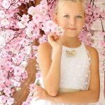 Robe demoiselle d'honneur tulle lin hepburn blanc cass or