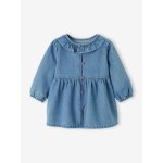 Robe en denim bb col volant stone
