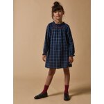 Robe en double gaze de coton carreaux marine