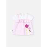 Robe effet 2 en 1 en coton avec imprim rayures rose