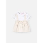 Robe effet 2 en 1  manches courtes beige
