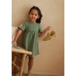 Robe enfant en gaze de coton + chouchou pivoina kaki