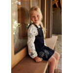Robe enfant en velours ctel belle de nuit bleu