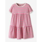 Robe � �tages fille manches courtes name it framboise