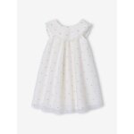 Robe �vas�e fille tulle brod�e blanc
