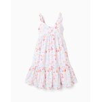 Robe �vas�e sans manches en coton avec motif plage blanc