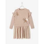 Robe de fte bi - matire fille toiles en sequins fille rose