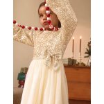 Robe de f�te fille manches longues dor�