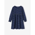 Robe de fte fille motifs toiles iriss marine