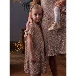 Robe de fte  sequins fille or