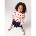 Robe fille 2 en 1 molleton et gaze de coton rouge