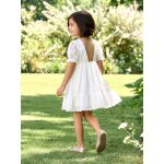 Robe fille boheme manches dentelles blanc