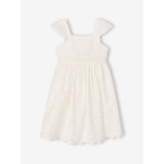 Robe fille broderie anglaise coton blanc
