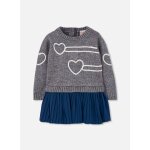 Robe fille avec coeurs et jupe gris