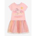 Robe fille danamade avec sequins licorne et jupe en tulle rose poudr�