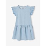 Robe fille denim manches courtes brod�es double stone