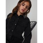 Robe fille en denim noir