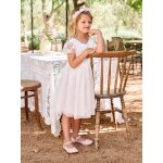 Robe fille dentelle et tulle blanc