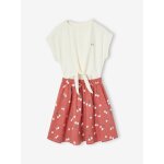 Robe fille effet 2 en 1 �cru