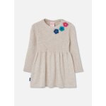 Robe fille avec fleurs au crochet beige