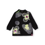 Robe pour fille avec fleurs imprimes et sequins noir