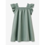 Robe fille gabrielle lin et coton - cort�ge po�me vert d'eau