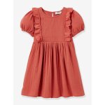 Robe fille en gaze de coton biologique blush
