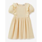 Robe fille en gaze de coton biologique jaune p�le