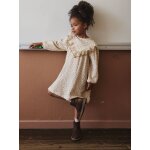 Robe fille gaze de coton imprime fleurs cru