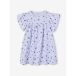 Robe fille en gaze de coton imprim�e lavande