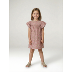 Robe fille en gaze de coton imprim�e rose p�le