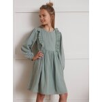 Robe fille en gaze de coton vert