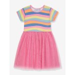 Robe fille avec haut color� et jupe en tulle danamade multicolore