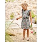 Robe fille imprim�e manches volant�es vert �meraude