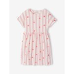 Robe fille jersey confortable ray� rose