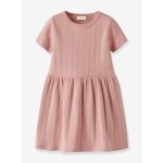 Robe fille lil' atelier mini manches courtes vieux rose