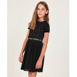 Robe fille en maille avec applications brillantes noir