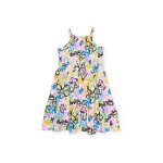 Robe fille en maille style graffiti blanc