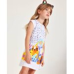 Robe pour fille en maille avec taille �lastique blanc