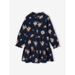 Robe fille manches longues bleu ardoise