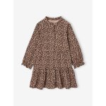 Robe fille manches longues camel