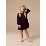Robe fille manches longues prune