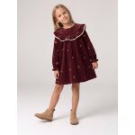 Robe fille manches longues prune
