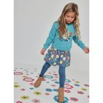 Robe fille en molleton imprim�e fleurs bleu