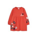 Robe fille en molleton imprim�e fleurs multicolore