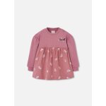 Robe fille en molleton imprim�e fleurs rose