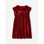 Robe fille noël à noeud velours lisse rouge Robe fille noël à noeud velours lisse rouge