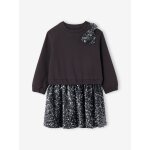 Robe fille noël à sequins effet 2 en 1 anthracite Robe fille noël à sequins effet 2 en 1 anthracite
