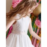 Robe fille nol  sequins et tulle cru